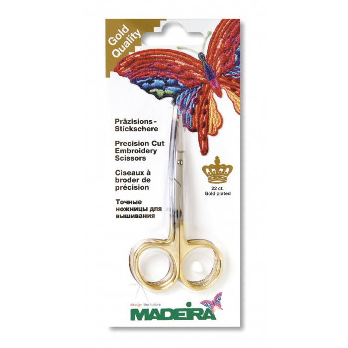 9478 Ножиці для вишивання і для рукоділля Madeira, позолота 24 карата. Madeira