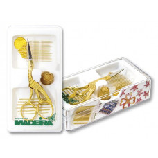 9480 Золотий набір для рукоділля Gold Quality Box. Madeira (вишивальні голки, нитковдеватель, наперсток та ножиці)(Знятий з виробництва)