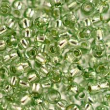 78163 10/0 чеський бісер Preciosa, 5 г, зелений, кристальний сольгель з блискучим срібним отвором