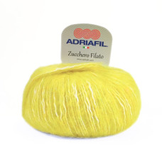 22 Пряжа Adriafil Zucchero Filato, 50г - 175м, лимонний, 18% альпака, 50% бавовна, 32% вовна