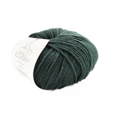 22 Пряжа Laines du Nord Spring Wool, 50г - 140м, темно-зелений, 50% вовна, 50% бавовна