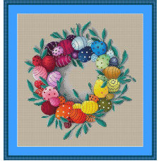 220004 Little Stitch Набір для вишивки рахунковим хрестиком - Вінок до Великодня 26,5x28 см, Aida16 (айворі)