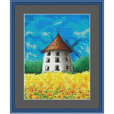 220015 Little Stitch Набір для вишивки рахунковим хрестиком - Млин 20x15 см, Aida16 (айворі)