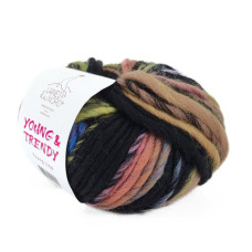 2(2025) Пряжа Laines du Nord Young Trendy, 80г - 100м, різнокольоровий, 100% вовна