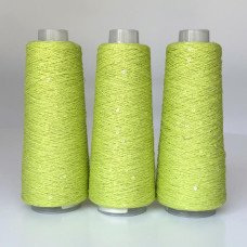 225 Infinity Yarn Пряжа паєтки 3 мм на котонi, Бузок+прозорий хамелеон  100гр-800м