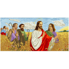26 ІАП-схема Ісус з апостолами у полі. БС Солес. Схема на тканині для вишивання бісером
