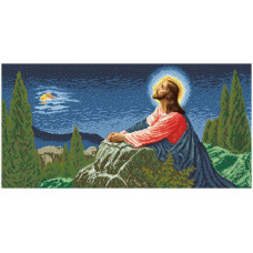 25 ІОГ-схема Ісус на Оливній горі. БС Солес. Схема на тканині для вишивання бісером