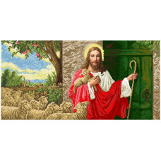 23 ІСД-схема Ісус стукає у двері. БС Солес. Схема на тканині для вишивання бісером