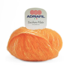 23 Пряжа Adriafil Zucchero Filato, 50г - 175м, помаранчевий, 18% альпака, 50% бавовна, 32% вовна