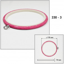 230-3 П`яльці-рамка каучукові з підвісом, діаметр 170 мм, товщина 10 мм, рожеві. Nurge