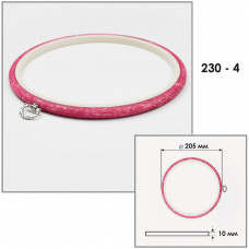 230-4 П`яльці-рамка каучукові з підвісом, діаметр 205 мм, товщина 10 мм, рожеві. Nurge