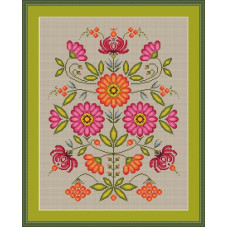 230033Р Little Stitch Набір для вишивки рахунковим хрестиком - Яскраві майорці 30x40 см, Linda 27 ct (айворі)