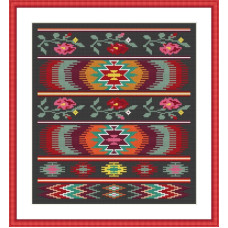 230036 Little Stitch Набір для вишивки рахунковим хрестиком - Етнічний килим №2 22x25 см, Aida16 (чорна)