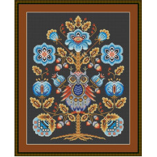 230038Р Little Stitch Набір для вишивки рахунковим хрестиком - Лісове дерево життя 30,7x39,9 см, Linda 27 ct (чорна)