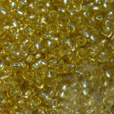 78181 10/0 чеський бісер Preciosa, 5 г, жовтий, кристальний сольгель з блискучим срібним отвором