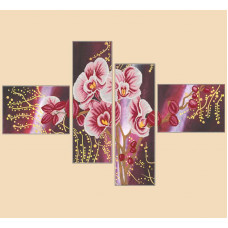 РКП-1007 Дика орхідея, поліптих з 4 частин. Марічка. Схема на тканині для вишивання бісером