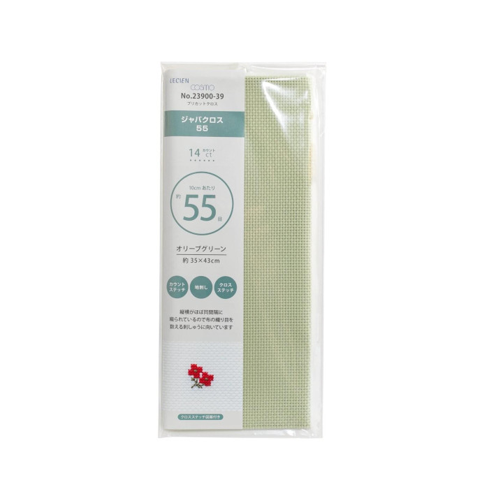 23900-39 Cosmo Канва Aida14 100% бавовна 35x43 см, оливково-зелений