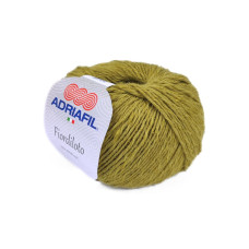 24 Пряжа Adriafil Fiordiloto, 50г - 115м, оливковий, 23% льон, 57% бавовна, 20% віскоза