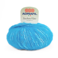 24 Пряжа Adriafil Zucchero Filato, 50г - 175м, блакитний, 18% альпака, 50% бавовна, 32% вовна