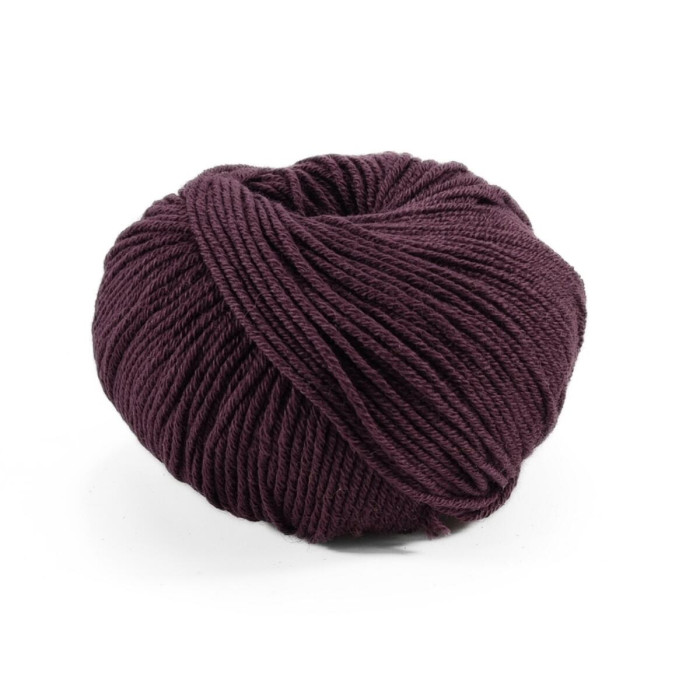 24 Пряжа Laines du Nord Spring Wool, 50г - 140м, баклажановий, 50% вовна, 50% бавовна
