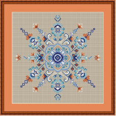 240044Р Little Stitch Набір для вишивки рахунковим хрестиком - Зимова мандала 27,3x27,3 см, Linda 27 ct (айворі)