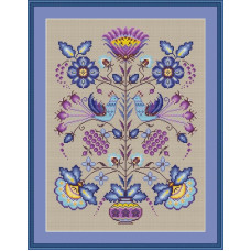 240045Р Little Stitch Набір для вишивки рахунковим хрестиком - Холодне дерево життя 30x41,5 см, Linda 27 ct (айворі)