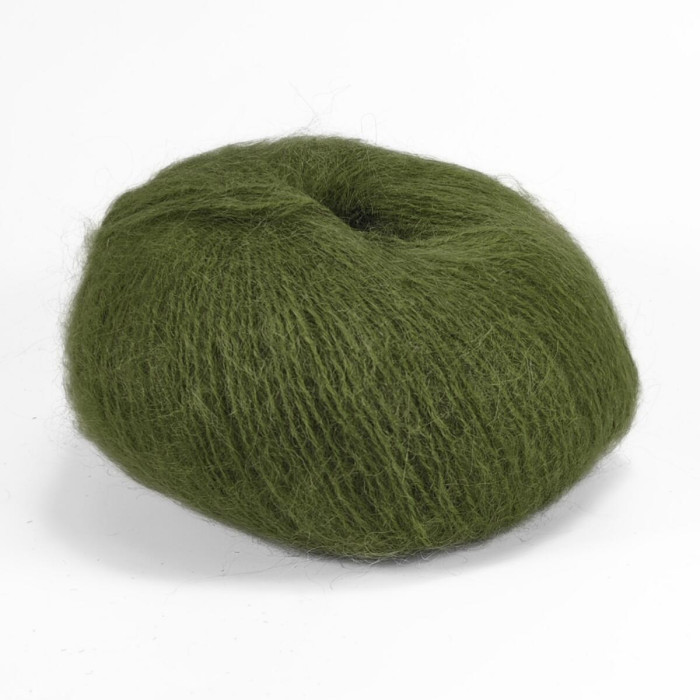 2436 Пряжа Campolmi Filati Mohair, 50г - 150м, мілітарі-зелений, 50% мохер, 50% вовна
