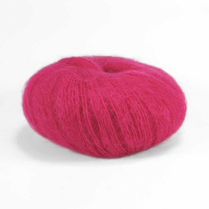 2444 Пряжа Campolmi Filati Mohair, 50г - 150м, яскраво-рожевий, 50% мохер, 50% вовна