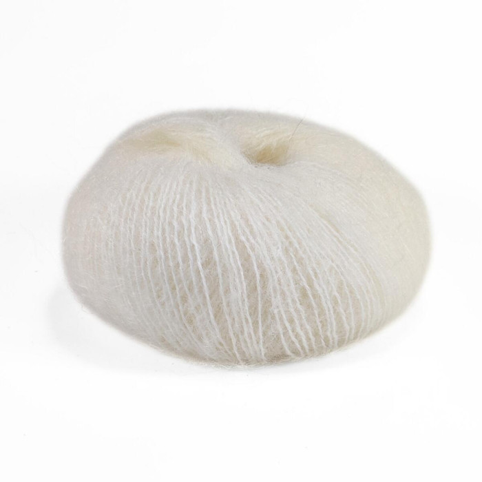 2446 Пряжа Campolmi Filati Mohair, 50г - 150м, білий, 50% мохер, 50% вовна