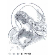 ТО011ан2535 Марія з немовлям 25х35. Барвиста вишиванка. Схема на тканині для вишивання бісером