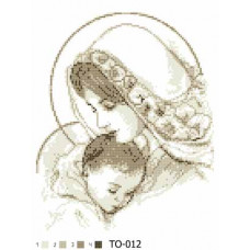 ТО012ан2535 Марія з немовлям 25х35. Барвиста вишиванка. Схема на тканині для вишивання бісером