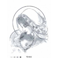 ТО015ан3545 Марія з немовлям 35х45. Барвиста вишиванка. Схема на тканині для вишивання бісером