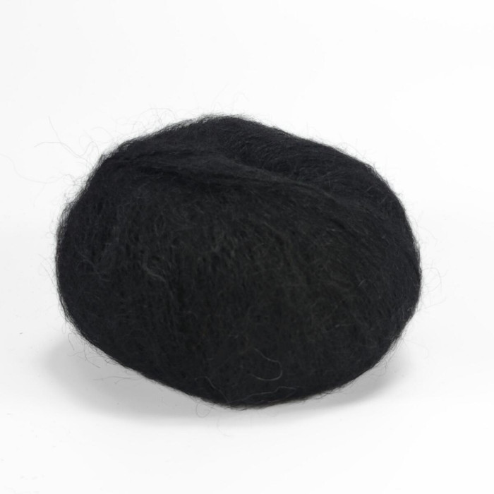 2465 Пряжа Campolmi Filati Mohair, 50г - 150м, чорний, 50% мохер, 50% вовна