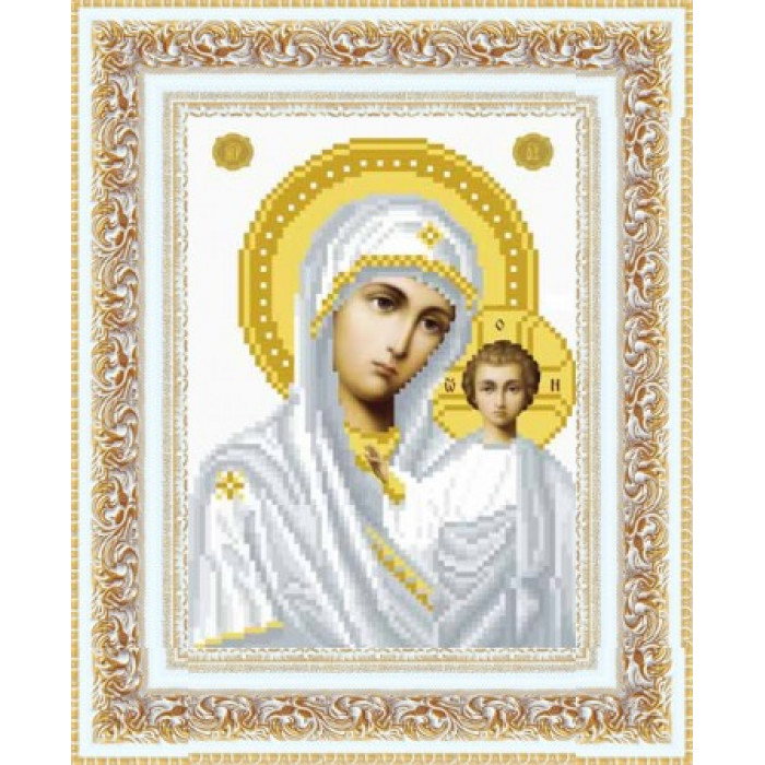 ТО041ан1622 Вінчальна ікона Казанська Божа Матір 16х22. Барвиста вишиванка. Схема на тканини для вышиван