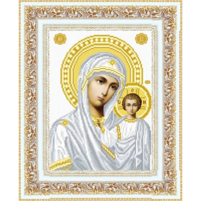 ТО049ан2332 Вінчальна ікона Казанська Божа Матір 23х32. Барвиста вишиванка. Схема на тканини для вышива