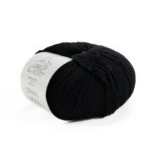 25 Пряжа Laines du Nord Spring Wool, 50г - 140м, чорний, 50% вовна, 50% бавовна