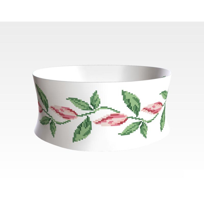 ПС002кБнннн Пояс жіночий, атлас-коттон, білий. Барвиста вишиванка. Заготовка для вишивки бісером