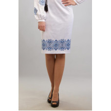 СЖ034кБнннн Спідниця жіноча, атлас-коттон, білий. Барвиста вишиванка. Заготовка для вишивки бісером