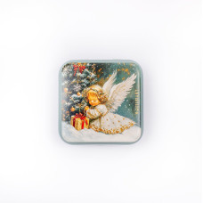 25636 Letistitch Скринька з магнітом для зберігання голок та аксесуарів - Різдвяний ангел 5,5x5,5x2 см (метал)