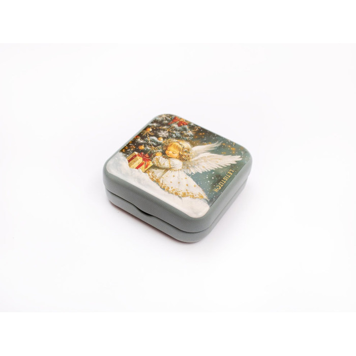 25636 Letistitch Скринька з магнітом для зберігання голок та аксесуарів - Різдвяний ангел 5,5x5,5x2 см (метал)