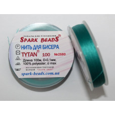 2580 нитка для бісеру Титан №100, 100 м, темно-бірюзовий, Spark Beads