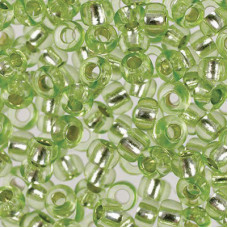 78154 10/0 чеський бісер Preciosa, 5 г, зелений, кристальний сольгель з блискучим срібним отвором