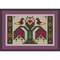260080 Little Stitch Набір для вишивки рахунковим хрестиком - У цвіті 26x16 см, Aida16 (айворі)
