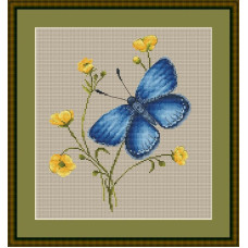 260084Р Little Stitch Набір для вишивки рахунковим хрестиком - Метелик 17х21 см, Lugana 32 ct