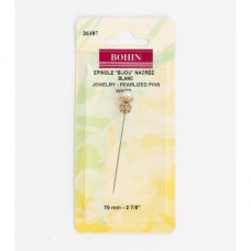 26187 Bohin Декоративна булавка - Біла перлина 70 мм
