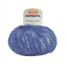 27 Пряжа Adriafil Zucchero Filato, 50г - 175м, синій, 18% альпака, 50% бавовна, 32% вовна
