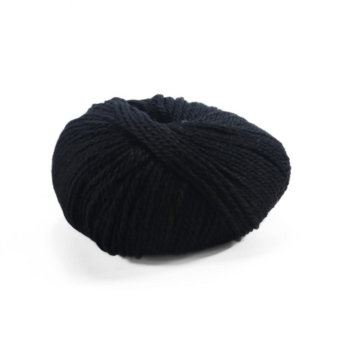 27 Пряжа Laines du Nord Mercerized Merino, 50г - 125м, чорний, 100% вовна