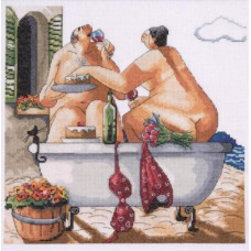 2736 Design Works Набір для вишивки рахунковим хрестиком - Купання красуні 31x31 см, Aida14