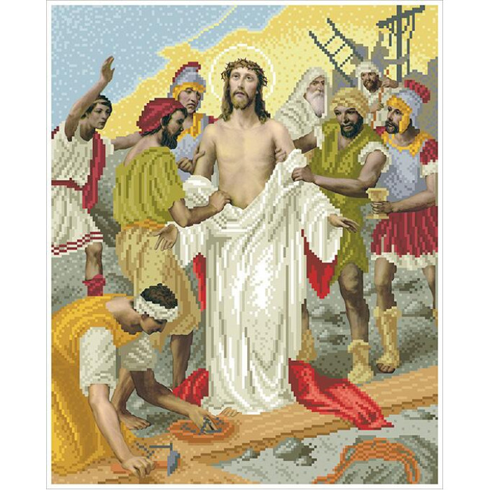 104 ХД-10-набір З Ісуса здирають одяг. БС Солес. Набір для вишивання бісером