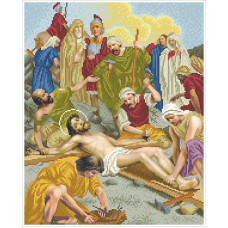 105 ХД-11-набір Ісуса прибивають до хреста. БС Солес. Набір для вишивання бісером